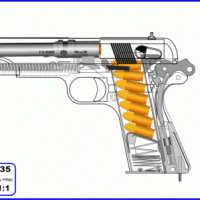 Operation of a semi-automatic pistol.  Image courtesy of Walther